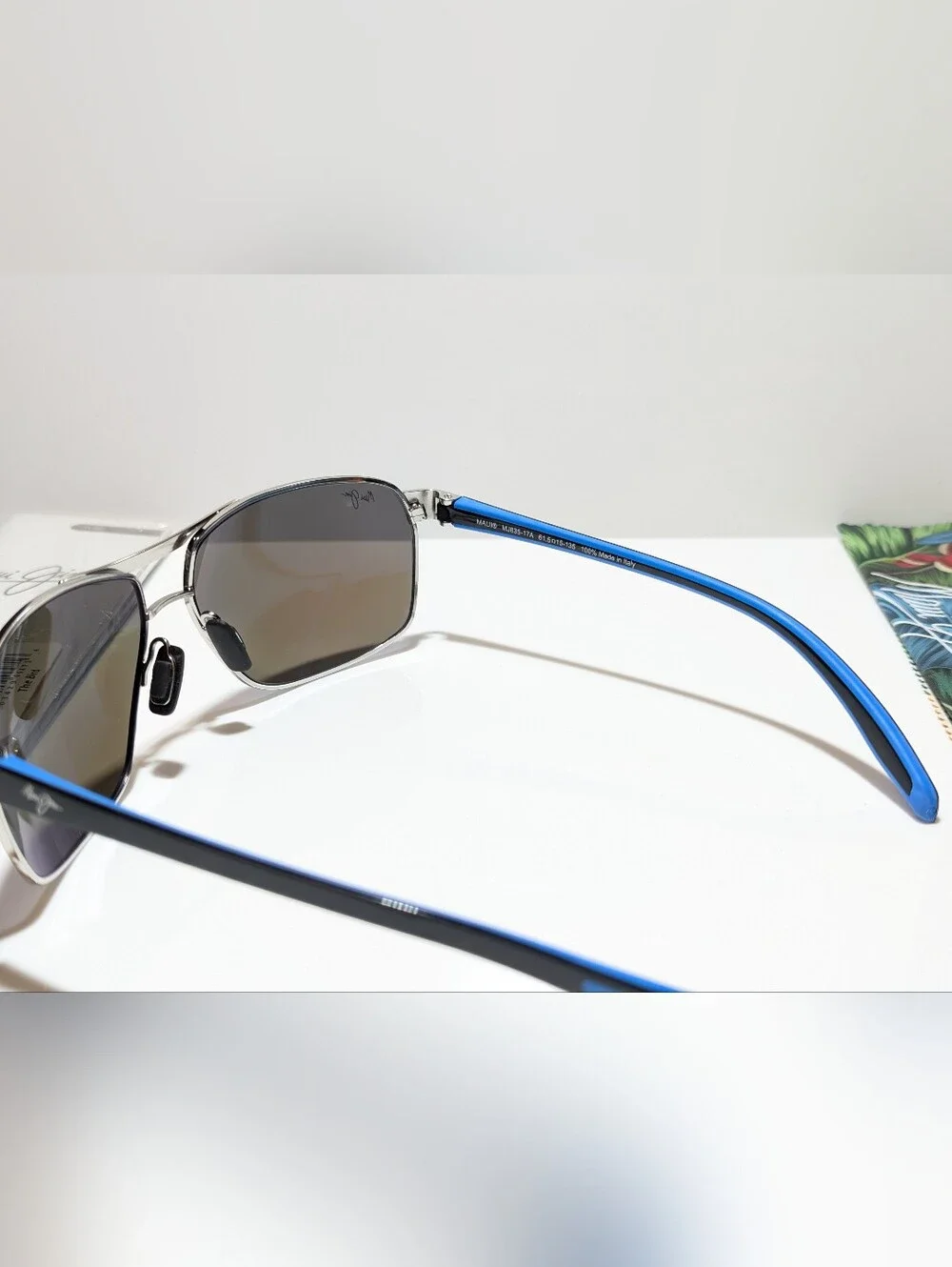 NEW Maui Jim The Bird Chrome Aviator Polarized Blue Hawaii Sunglasses B835-17A